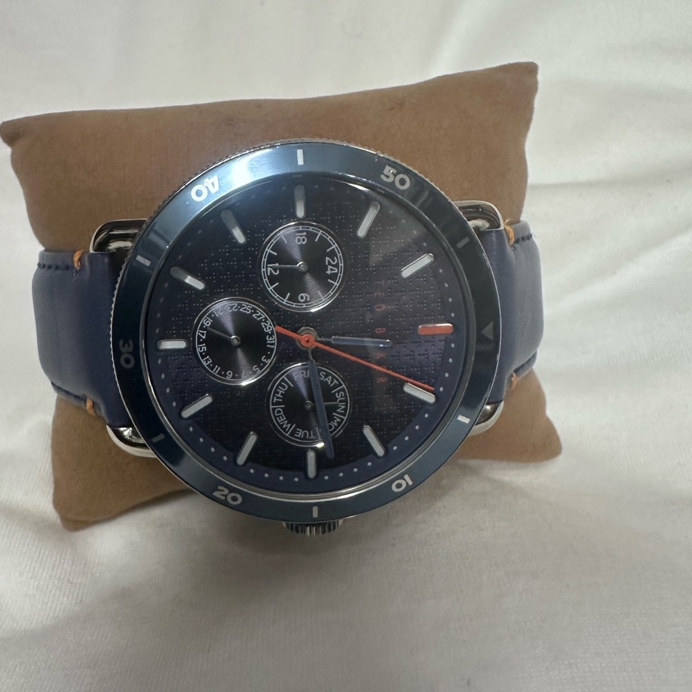 Denim Blue Ted Baker Watch with Silver Accents